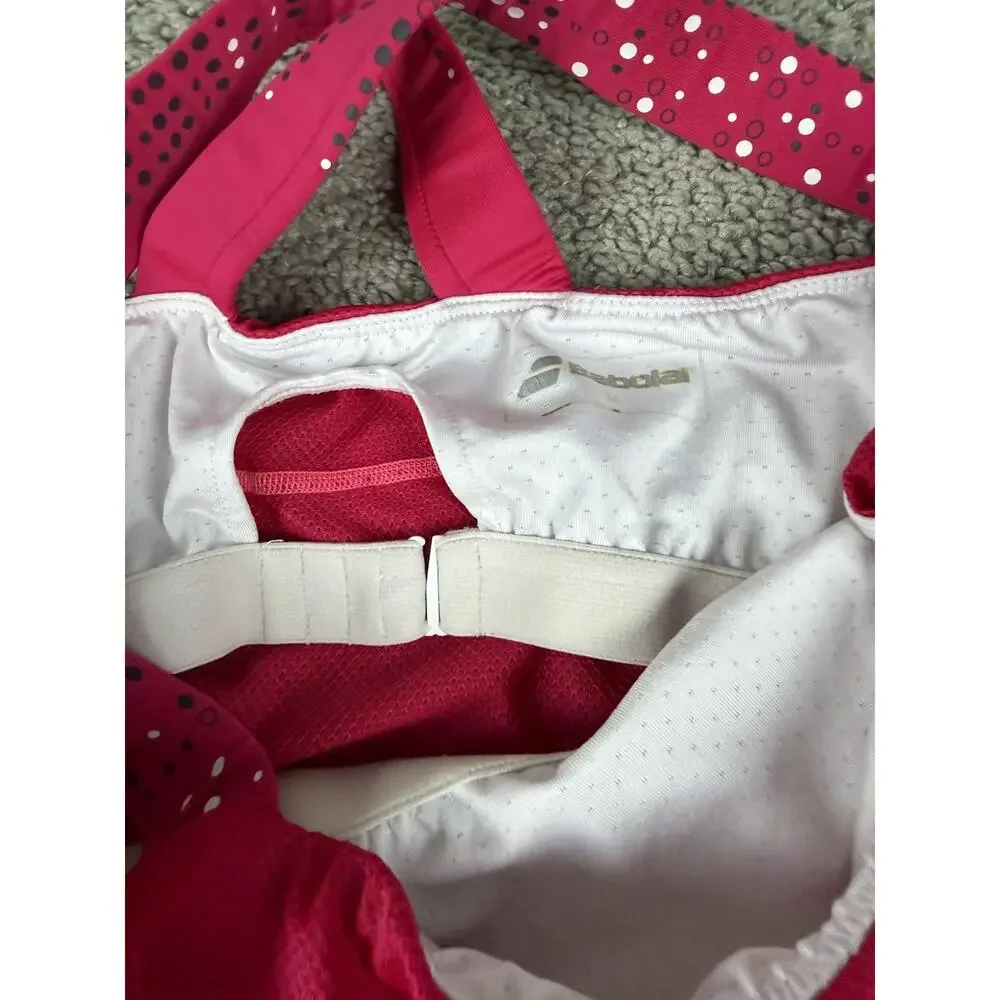 Babolat Tennis Dress Womens Medium Pink Strappy Mesh Tank Built In Bra Athletic - Picture 5 of 12